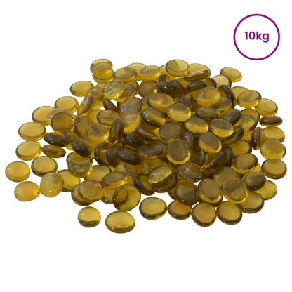 vidaXL Glass Nugget 17-19 mm Yellow Glass