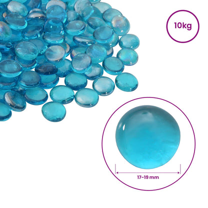 vidaXL Glass Nugget 17-19 mm Aqua Blue Glass