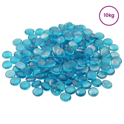 vidaXL Glass Nugget 17-19 mm Aqua Blue Glass