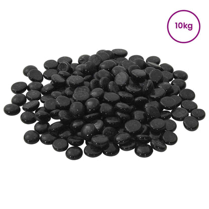 vidaXL Glass Nugget 17-19 mm Black Glass