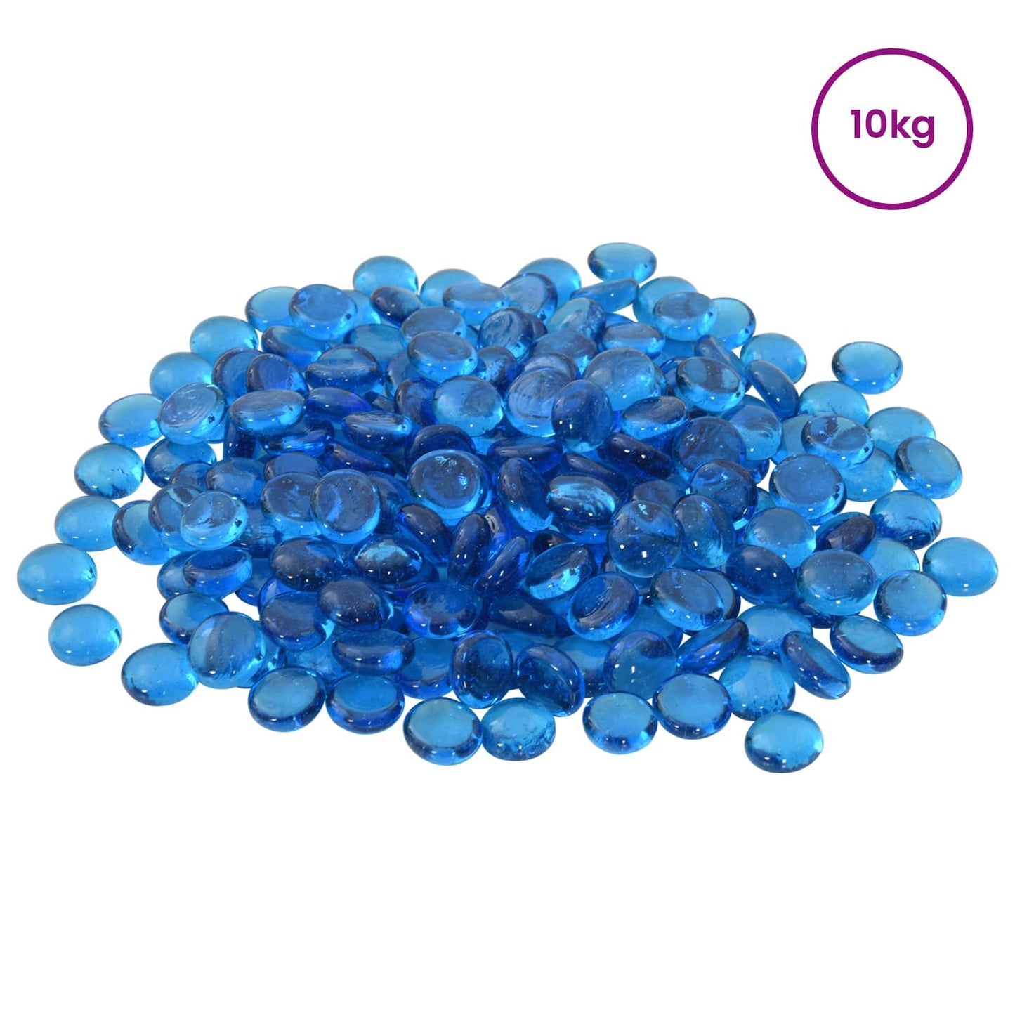 vidaXL Glass Nugget 17-19 mm Sky Blue Glass