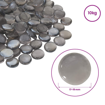 vidaXL Glass Nugget 17-19 mm Purple Grey Glass