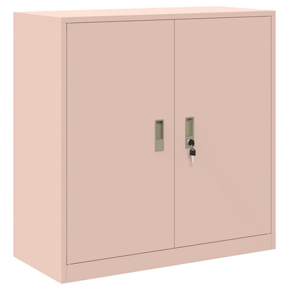 vidaXL Storage Cabinet 2 pcs Pink 90 x 40 x 130 cm Steel Lockable