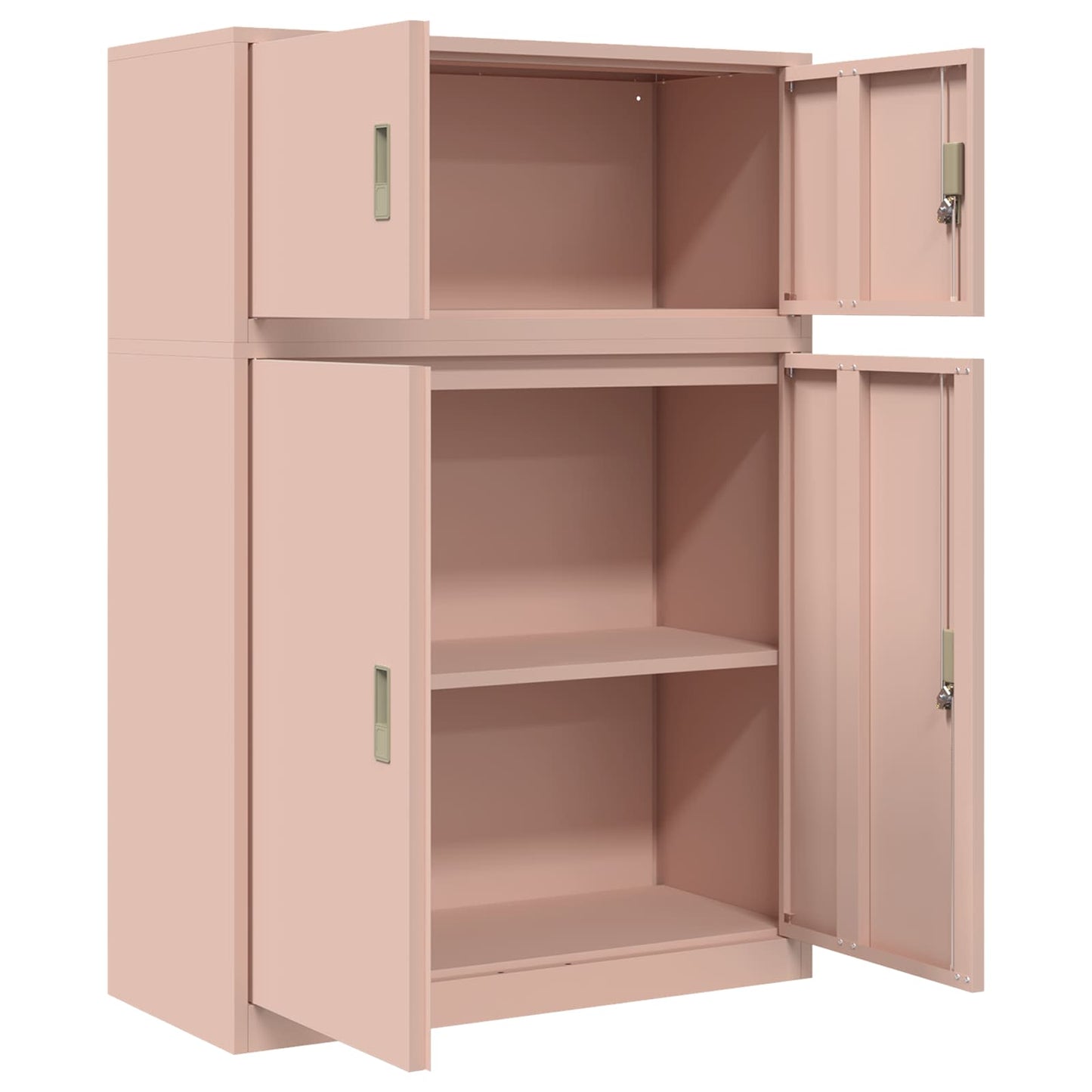 vidaXL Storage Cabinet 2 pcs Pink 90 x 40 x 130 cm Steel Lockable