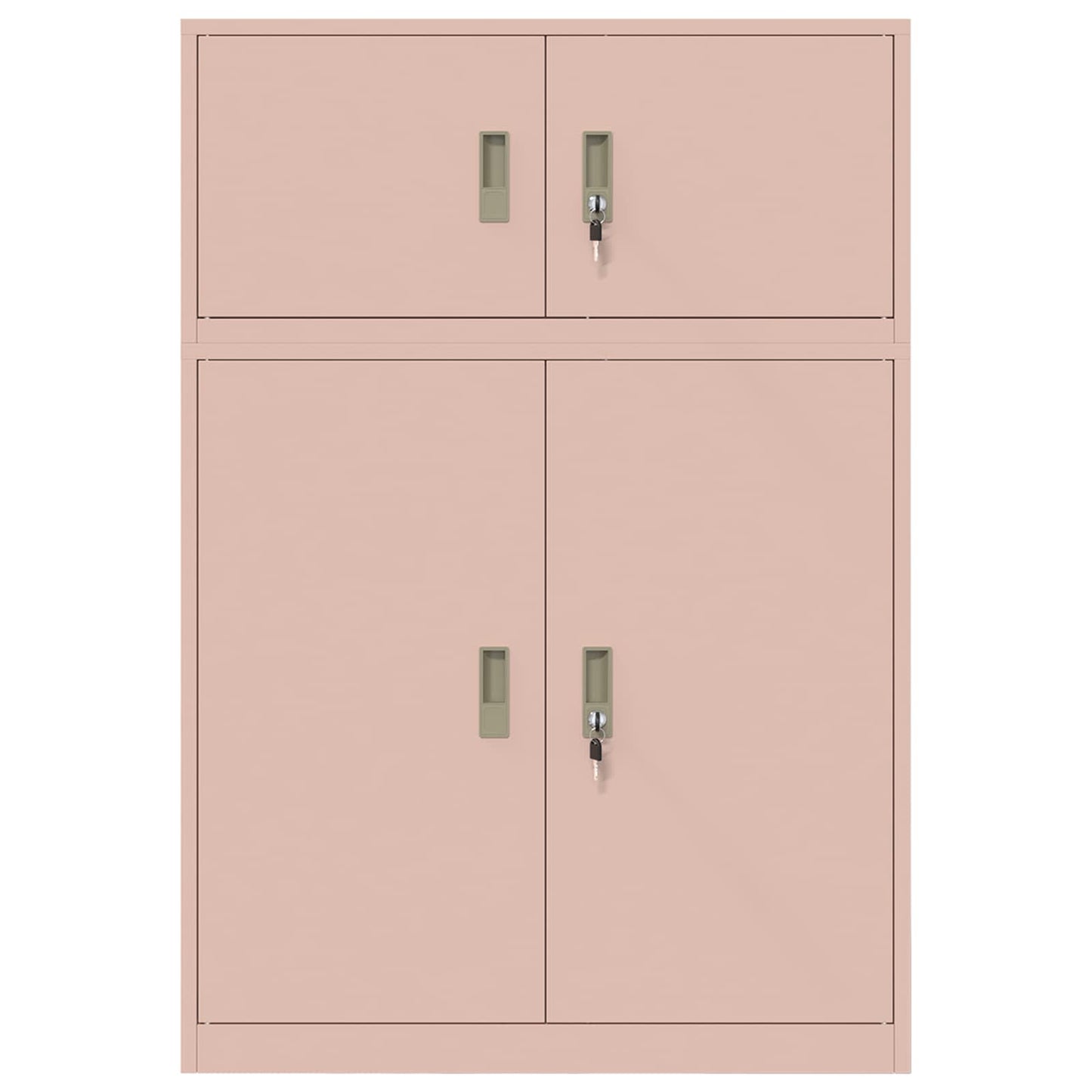 vidaXL Storage Cabinet 2 pcs Pink 90 x 40 x 130 cm Steel Lockable