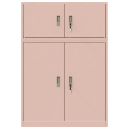 vidaXL Storage Cabinet 2 pcs Pink 90 x 40 x 130 cm Steel Lockable