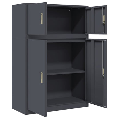 vidaXL Storage Cabinet 2 pcs Anthracite 90 x 40 x 130 cm Steel