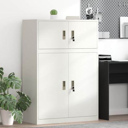 vidaXL Storage Cabinet 2 pcs White 90 x 40 x 130 cm Steel Lockable