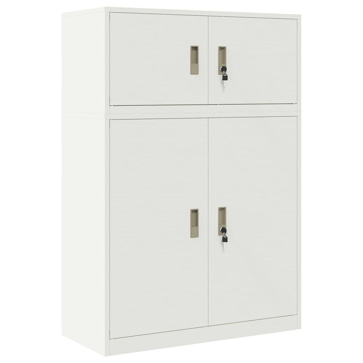 vidaXL Storage Cabinet 2 pcs White 90 x 40 x 130 cm Steel Lockable