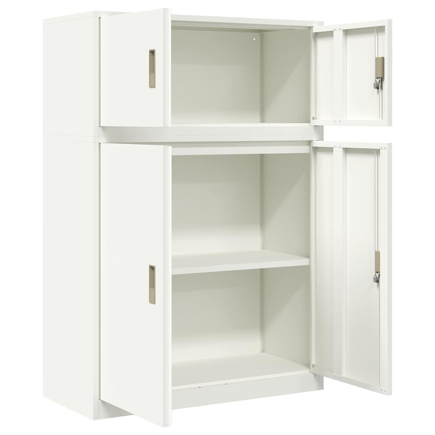 vidaXL Storage Cabinet 2 pcs White 90 x 40 x 130 cm Steel Lockable