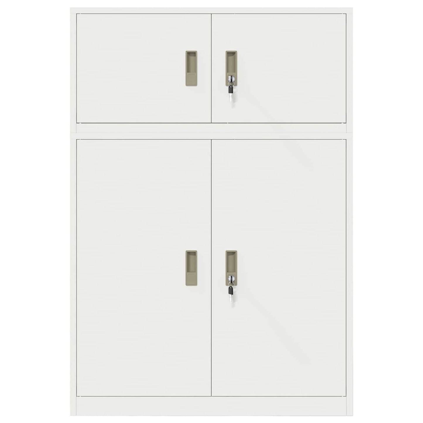 vidaXL Storage Cabinet 2 pcs White 90 x 40 x 130 cm Steel Lockable