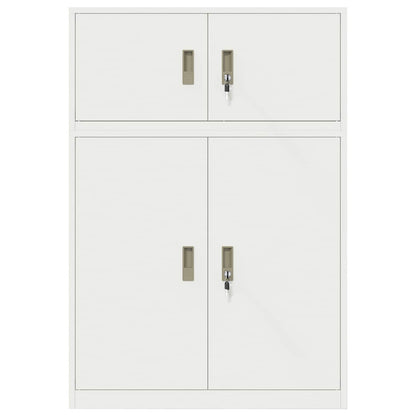 vidaXL Storage Cabinet 2 pcs White 90 x 40 x 130 cm Steel Lockable