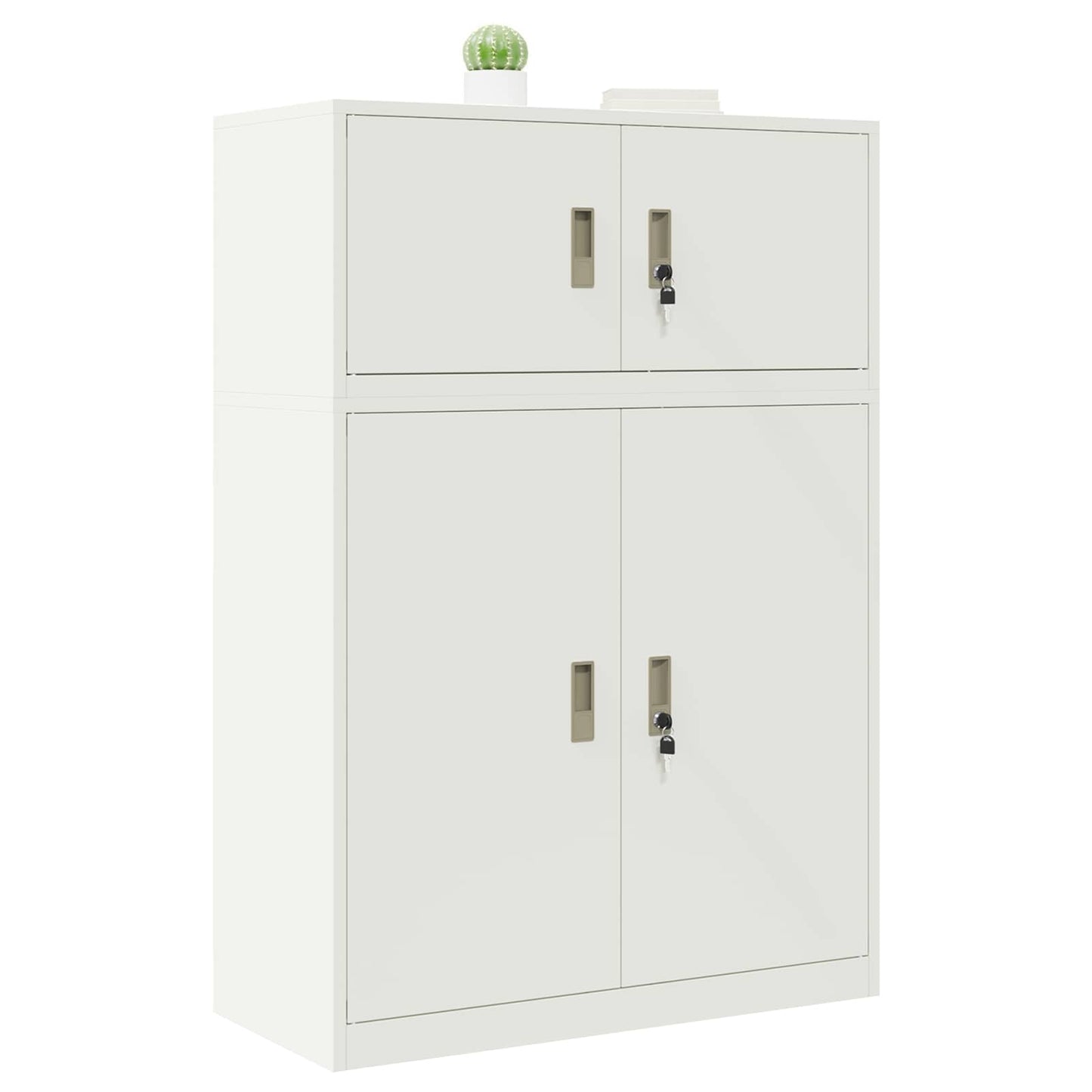 vidaXL Storage Cabinet 2 pcs White 90 x 40 x 130 cm Steel Lockable