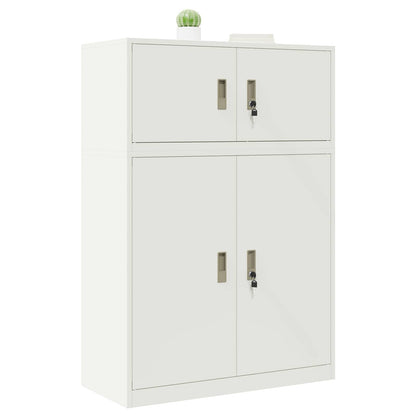 vidaXL Storage Cabinet 2 pcs White 90 x 40 x 130 cm Steel Lockable