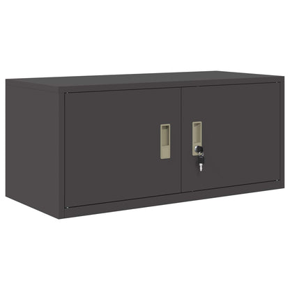 vidaXL Storage Cabinet 2 pcs Black 90 x 40 x 145 cm Steel Lockable