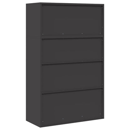 vidaXL Storage Cabinet 2 pcs Black 90 x 40 x 145 cm Steel Lockable