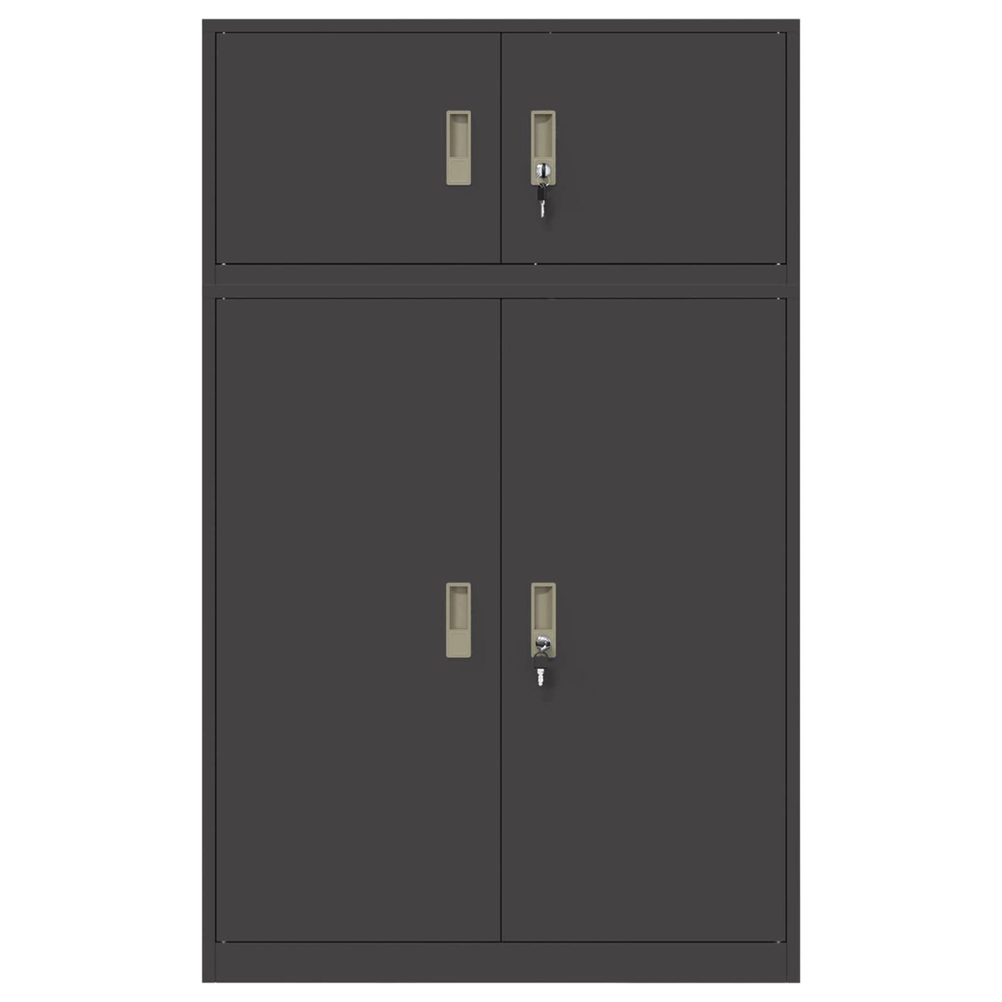 vidaXL Storage Cabinet 2 pcs Black 90 x 40 x 145 cm Steel Lockable