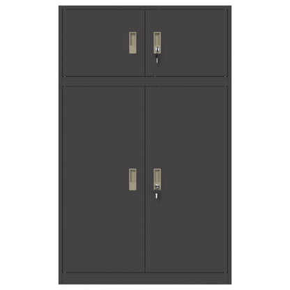 vidaXL Storage Cabinet 2 pcs Black 90 x 40 x 145 cm Steel Lockable