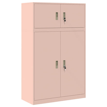 vidaXL Storage Cabinet 2 pcs Pink 90 x 40 x 145 cm Steel Lockable