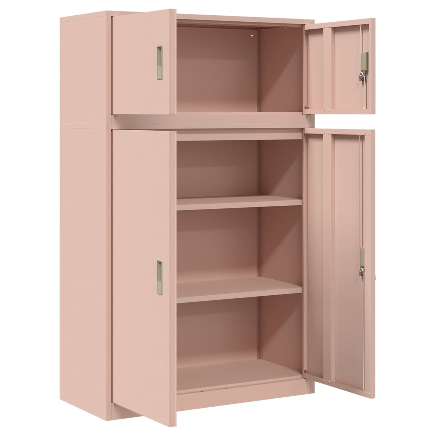 vidaXL Storage Cabinet 2 pcs Pink 90 x 40 x 145 cm Steel Lockable