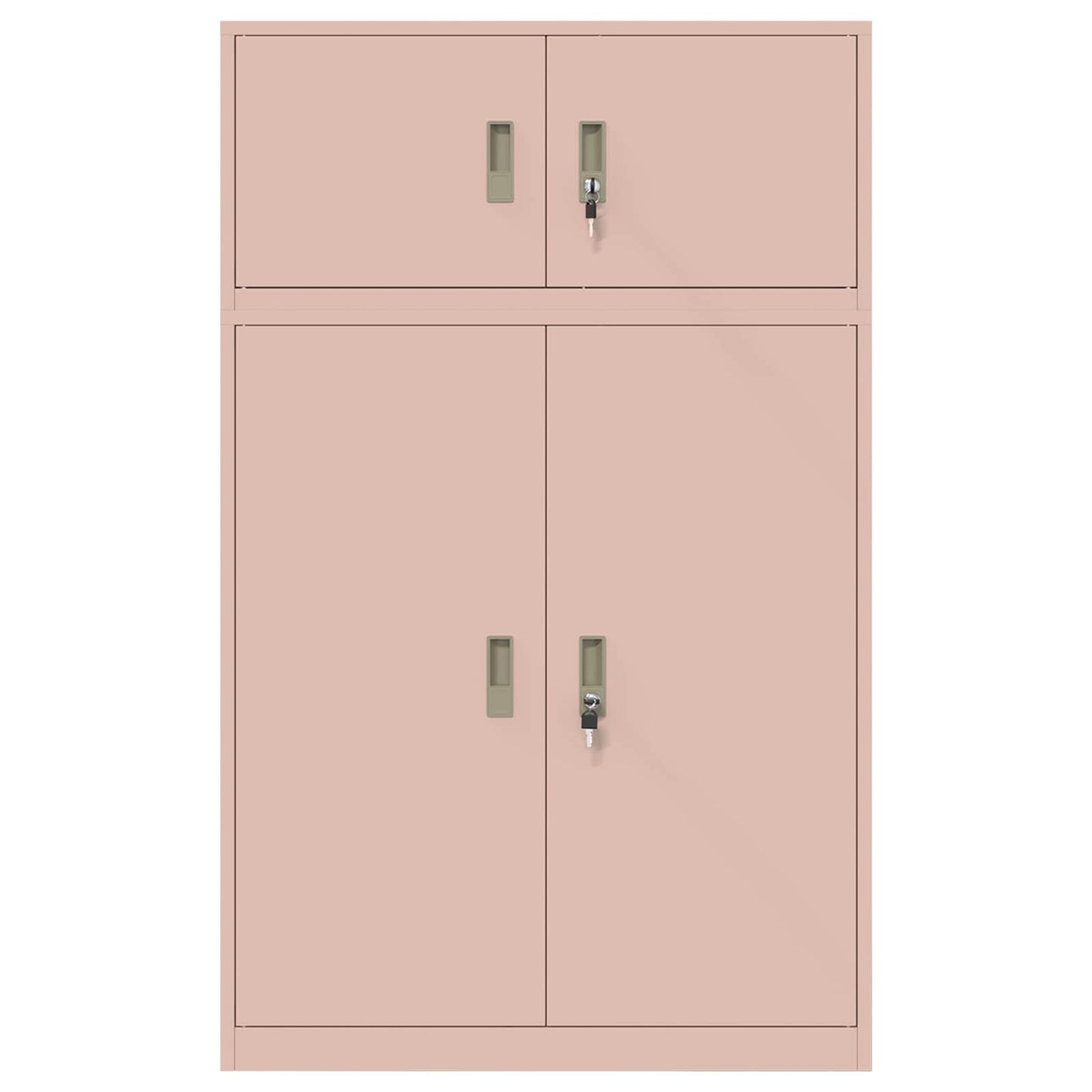 vidaXL Storage Cabinet 2 pcs Pink 90 x 40 x 145 cm Steel Lockable