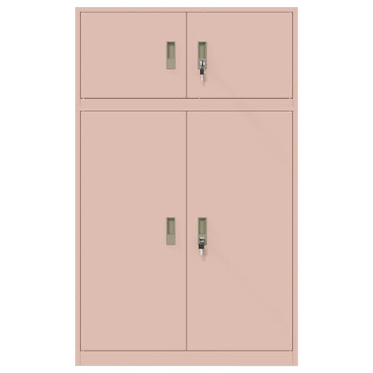 vidaXL Storage Cabinet 2 pcs Pink 90 x 40 x 145 cm Steel Lockable