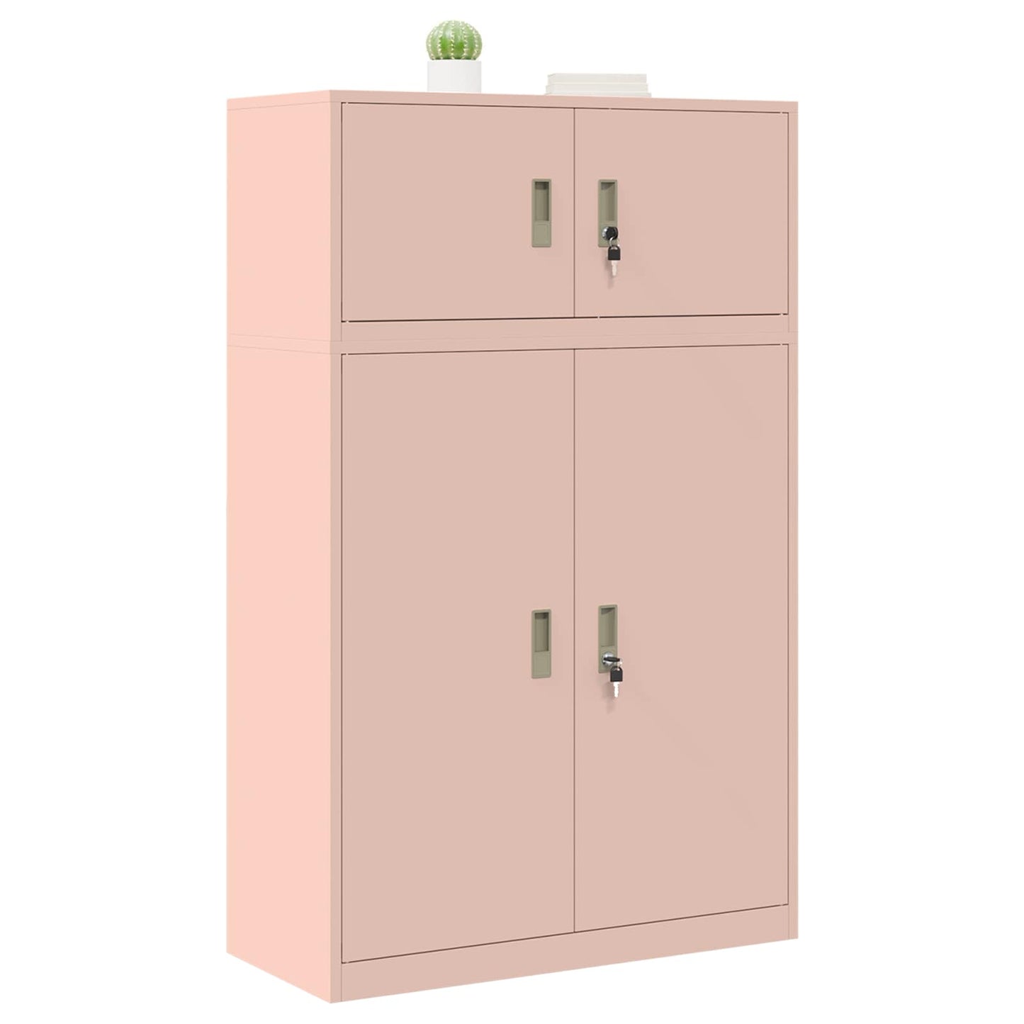 vidaXL Storage Cabinet 2 pcs Pink 90 x 40 x 145 cm Steel Lockable