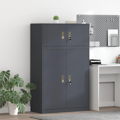 vidaXL Storage Cabinet 2 pcs Anthracite 90 x 40 x 145 cm Steel