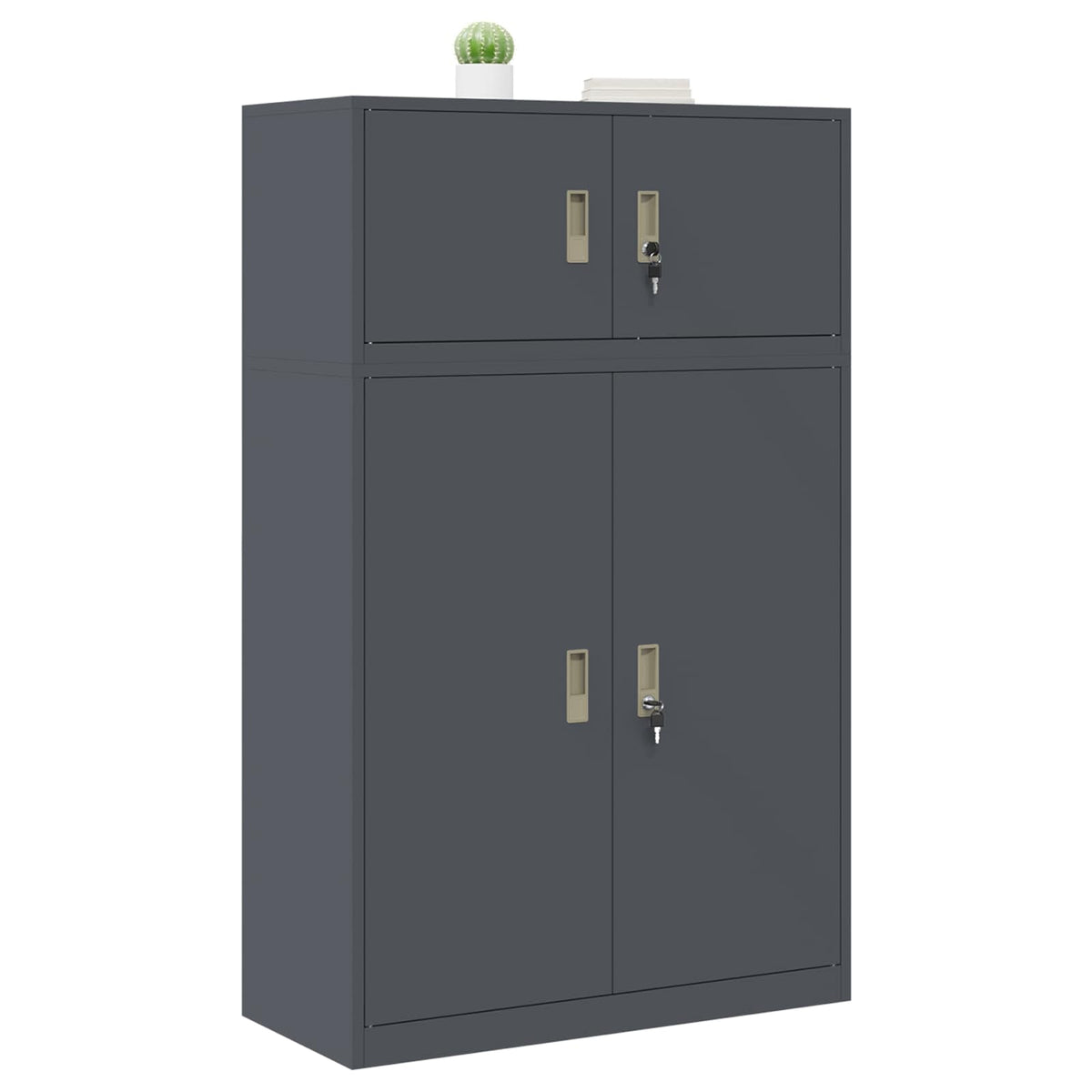 vidaXL Storage Cabinet 2 pcs Anthracite 90 x 40 x 145 cm Steel