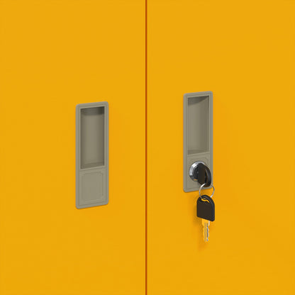 vidaXL Storage Cabinet 2 pcs Mustard Yellow 90 x 40 x 145 cm Steel