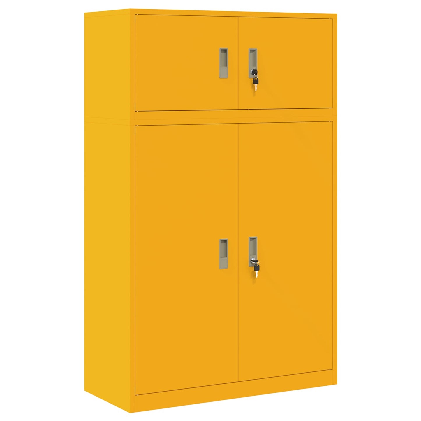 vidaXL Storage Cabinet 2 pcs Mustard Yellow 90 x 40 x 145 cm Steel