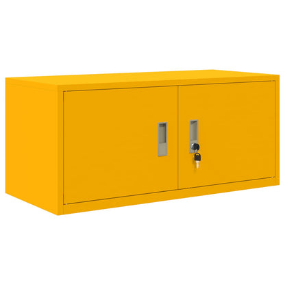 vidaXL Storage Cabinet 2 pcs Mustard Yellow 90 x 40 x 145 cm Steel