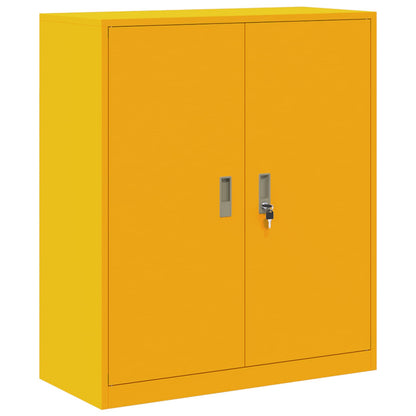 vidaXL Storage Cabinet 2 pcs Mustard Yellow 90 x 40 x 145 cm Steel