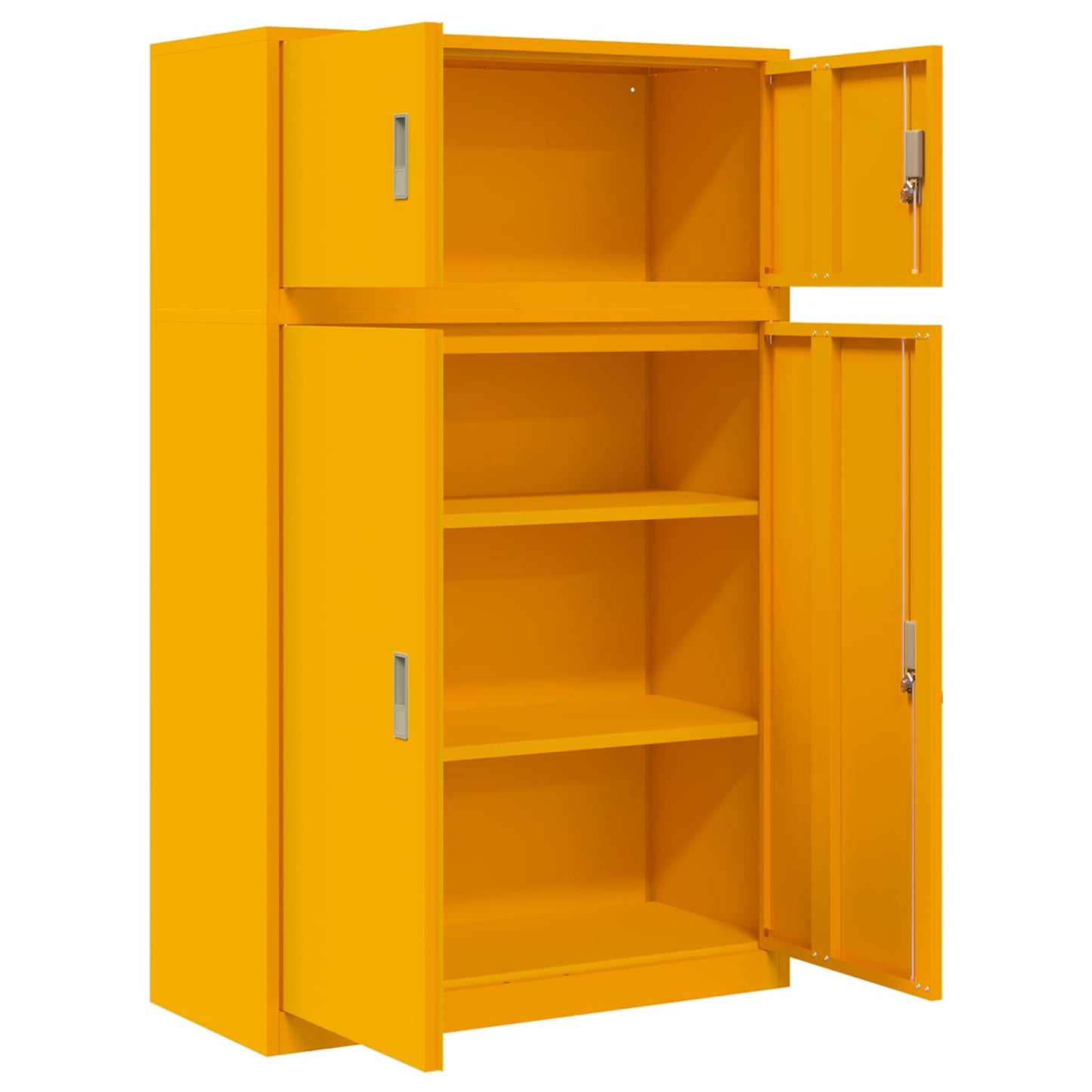 vidaXL Storage Cabinet 2 pcs Mustard Yellow 90 x 40 x 145 cm Steel