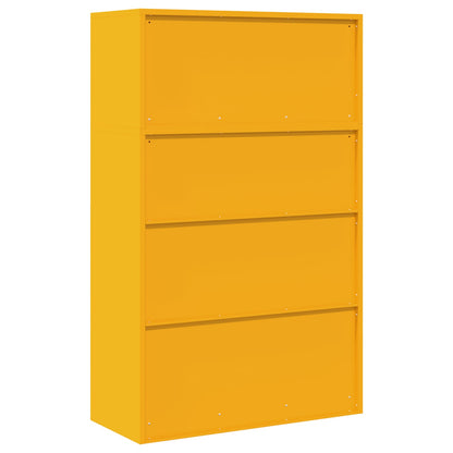 vidaXL Storage Cabinet 2 pcs Mustard Yellow 90 x 40 x 145 cm Steel