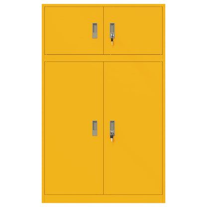 vidaXL Storage Cabinet 2 pcs Mustard Yellow 90 x 40 x 145 cm Steel