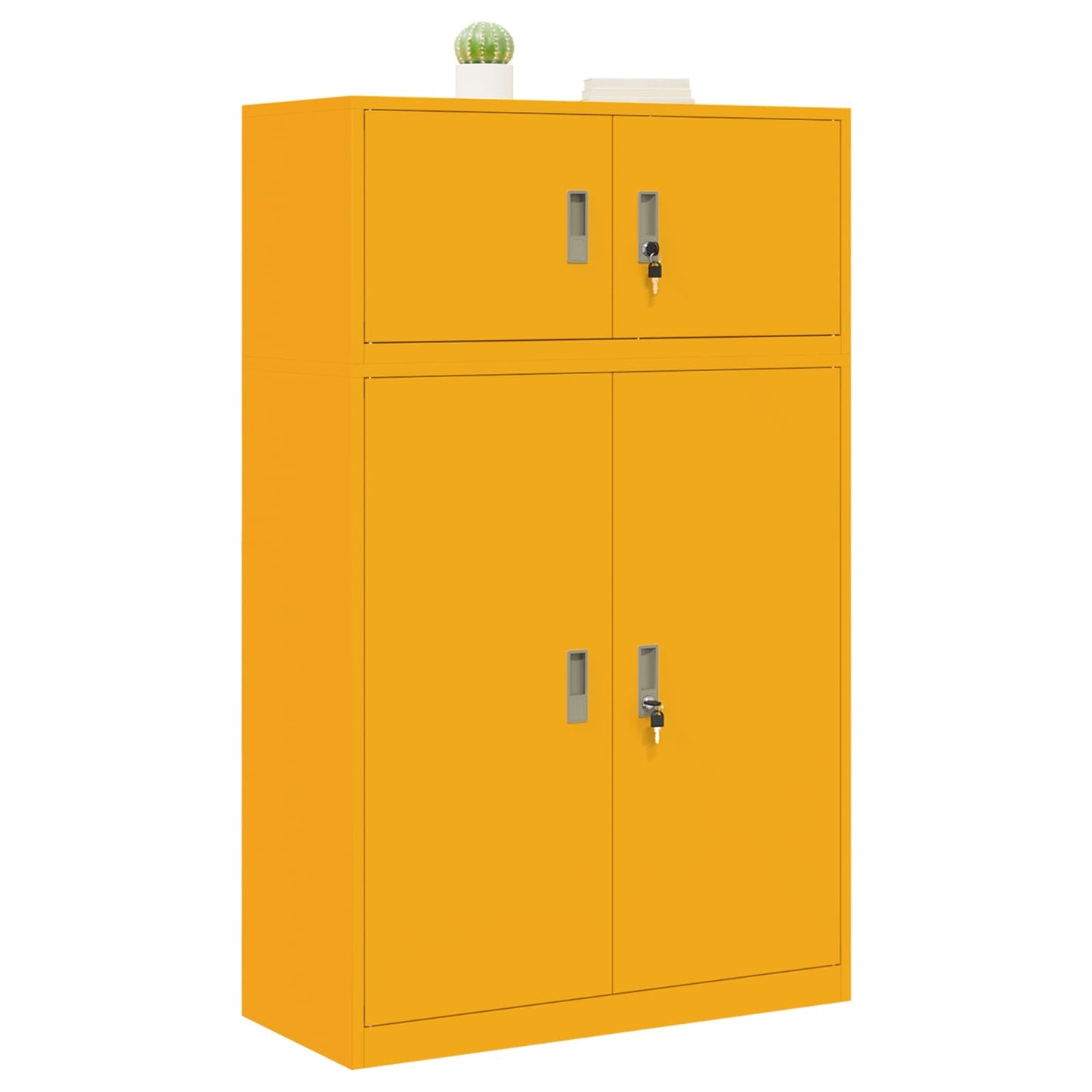 vidaXL Storage Cabinet 2 pcs Mustard Yellow 90 x 40 x 145 cm Steel