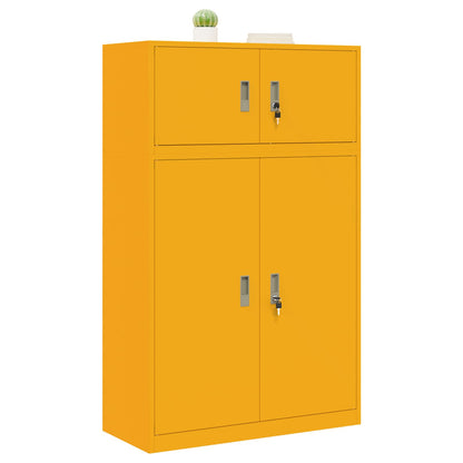 vidaXL Storage Cabinet 2 pcs Mustard Yellow 90 x 40 x 145 cm Steel