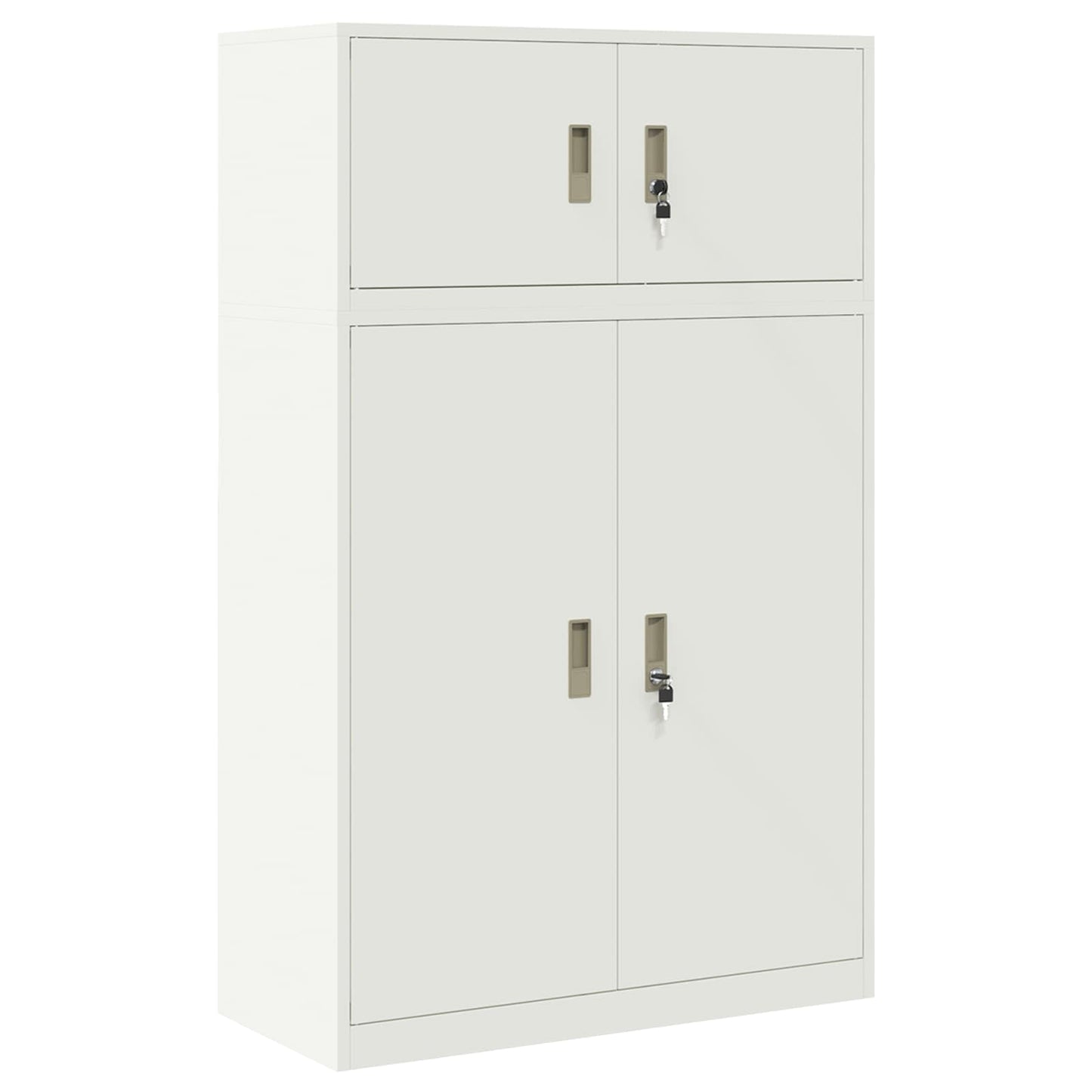 vidaXL Storage Cabinet 2 pcs White 90 x 40 x 145 cm Steel Lockable