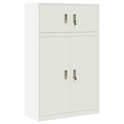 vidaXL Storage Cabinet 2 pcs White 90 x 40 x 145 cm Steel Lockable