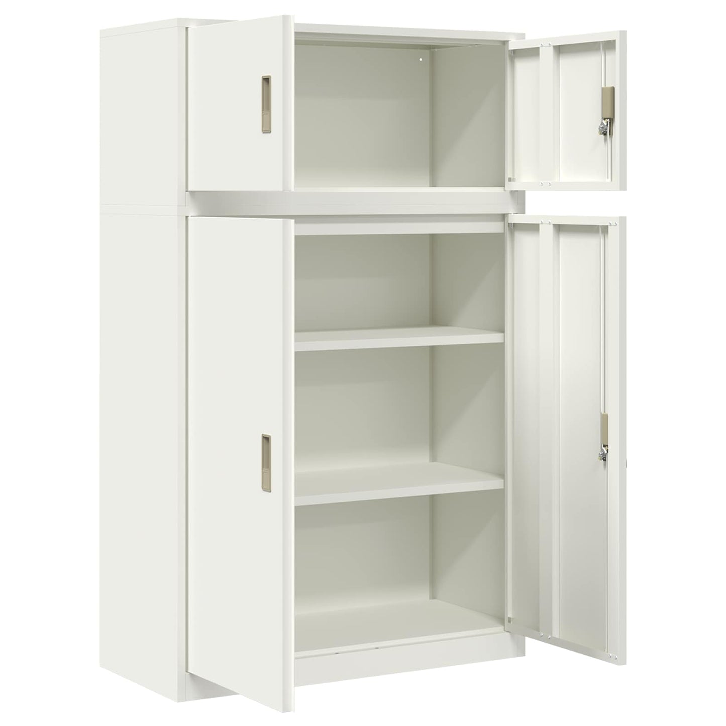 vidaXL Storage Cabinet 2 pcs White 90 x 40 x 145 cm Steel Lockable