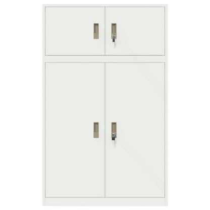 vidaXL Storage Cabinet 2 pcs White 90 x 40 x 145 cm Steel Lockable