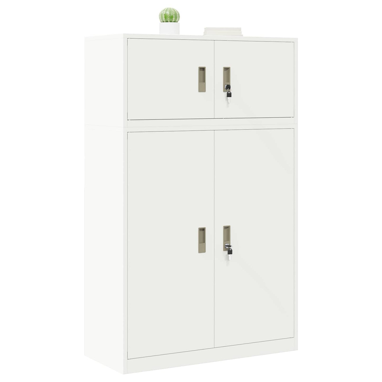 vidaXL Storage Cabinet 2 pcs White 90 x 40 x 145 cm Steel Lockable