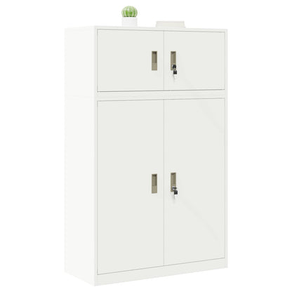 vidaXL Storage Cabinet 2 pcs White 90 x 40 x 145 cm Steel Lockable