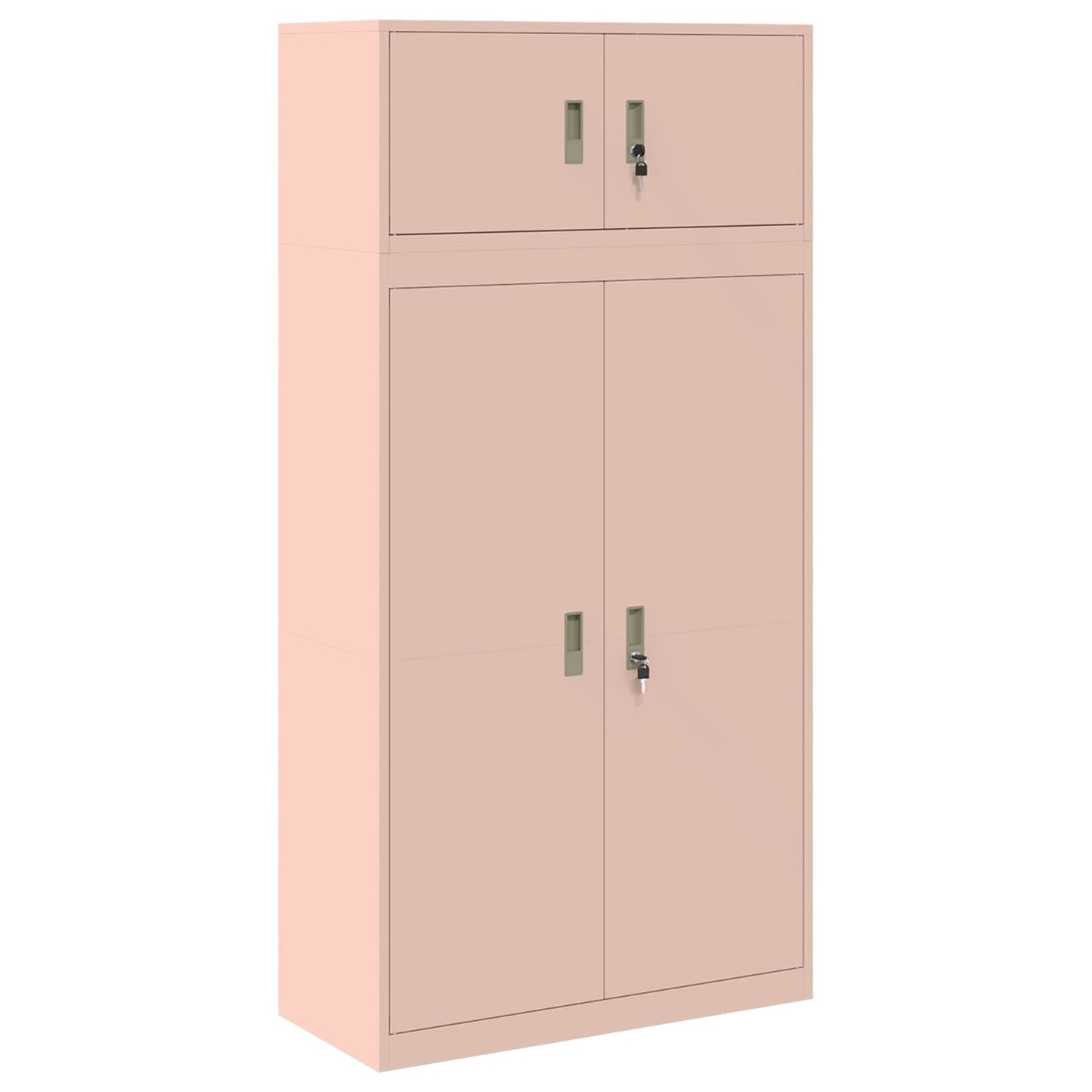 vidaXL Storage Cabinet 2 pcs Pink 90 x 40 x 180 cm Steel Lockable