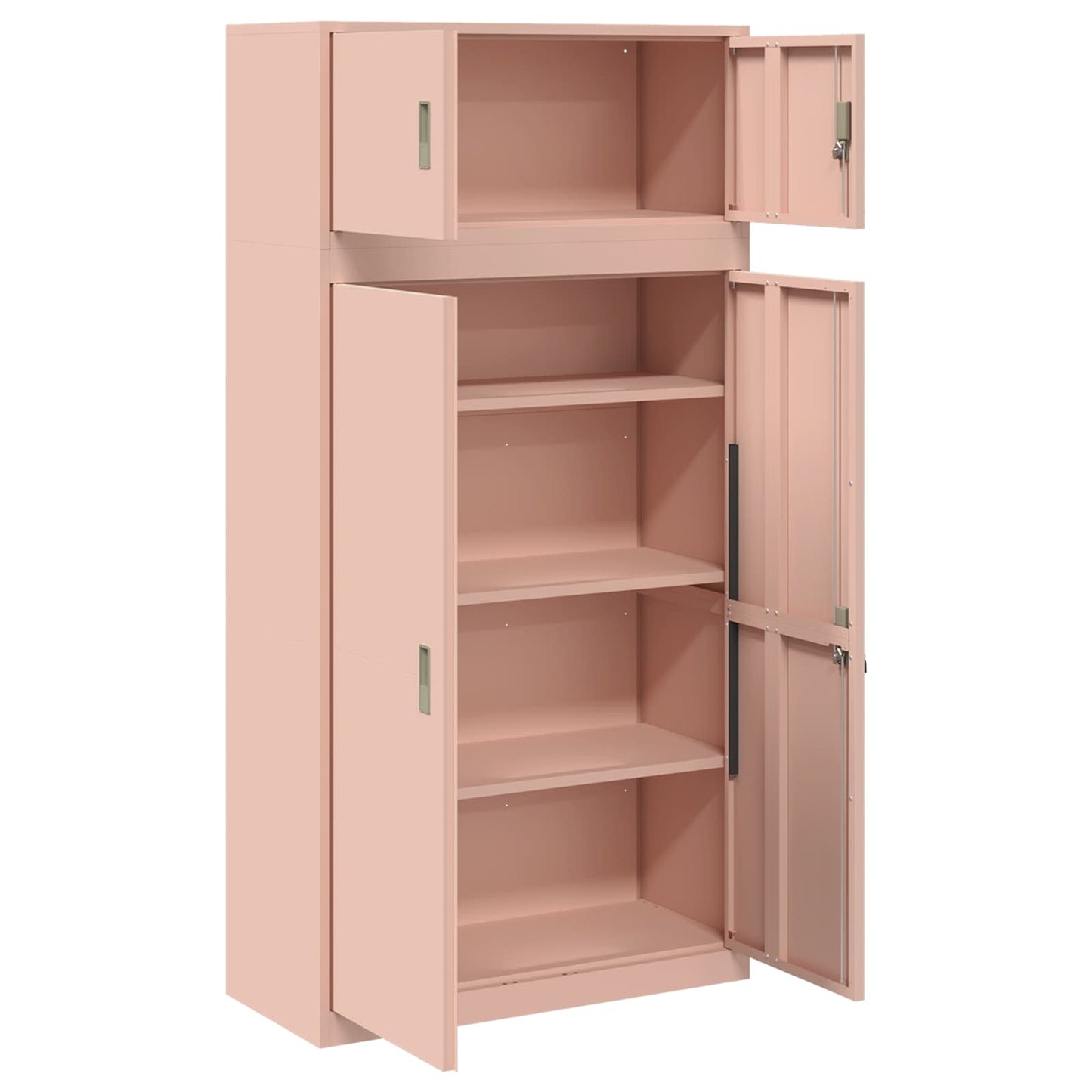 vidaXL Storage Cabinet 2 pcs Pink 90 x 40 x 180 cm Steel Lockable
