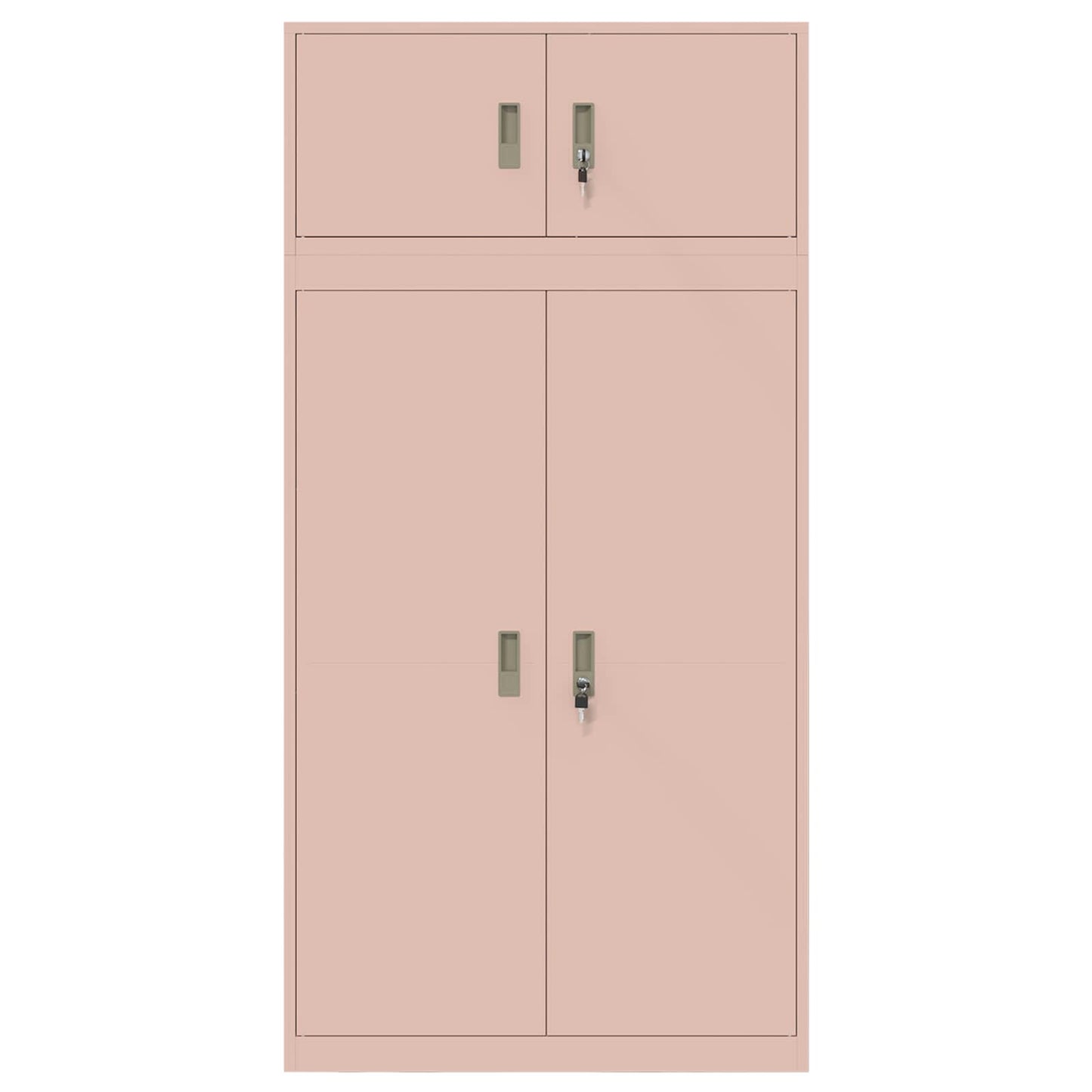 vidaXL Storage Cabinet 2 pcs Pink 90 x 40 x 180 cm Steel Lockable