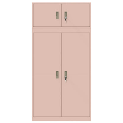 vidaXL Storage Cabinet 2 pcs Pink 90 x 40 x 180 cm Steel Lockable