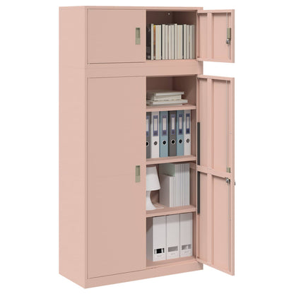 vidaXL Storage Cabinet 2 pcs Pink 90 x 40 x 180 cm Steel Lockable