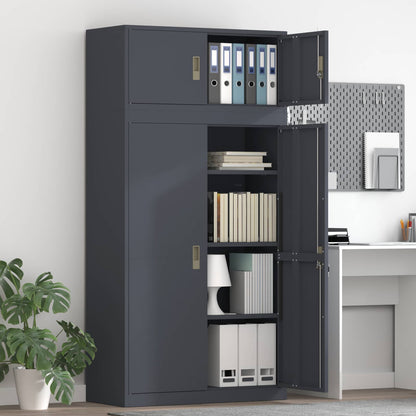 vidaXL Storage Cabinet 2 pcs Anthracite 90 x 40 x 180 cm Steel